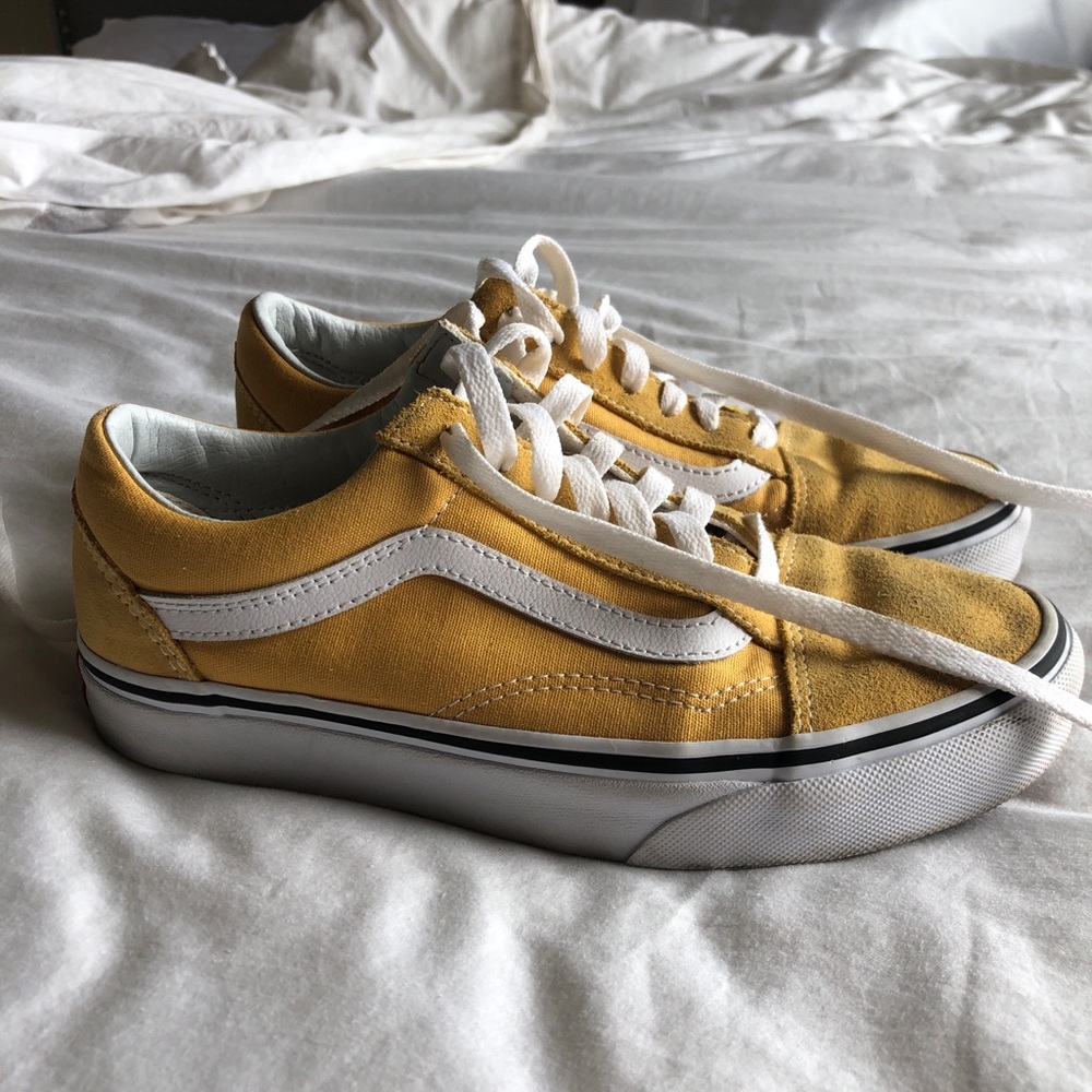 mustard yellow old skool vans 6.5 women’s